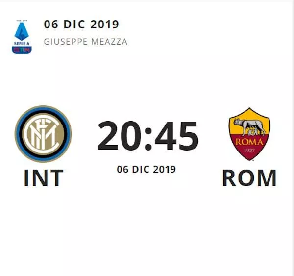 pronostico Inter Roma anticipo serie A venerdi 6 dicembre 2019