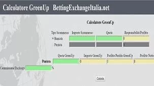 calcolatore green up betting exchange