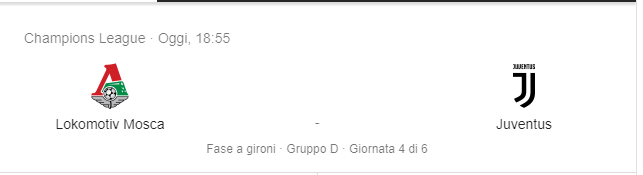 Lokomotiv Mosca vs Juventus