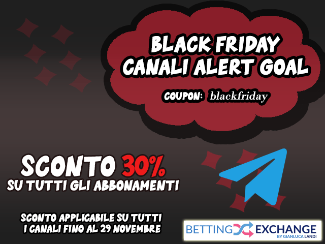 Black Friday Canali Alert Goal al 30% di sconto