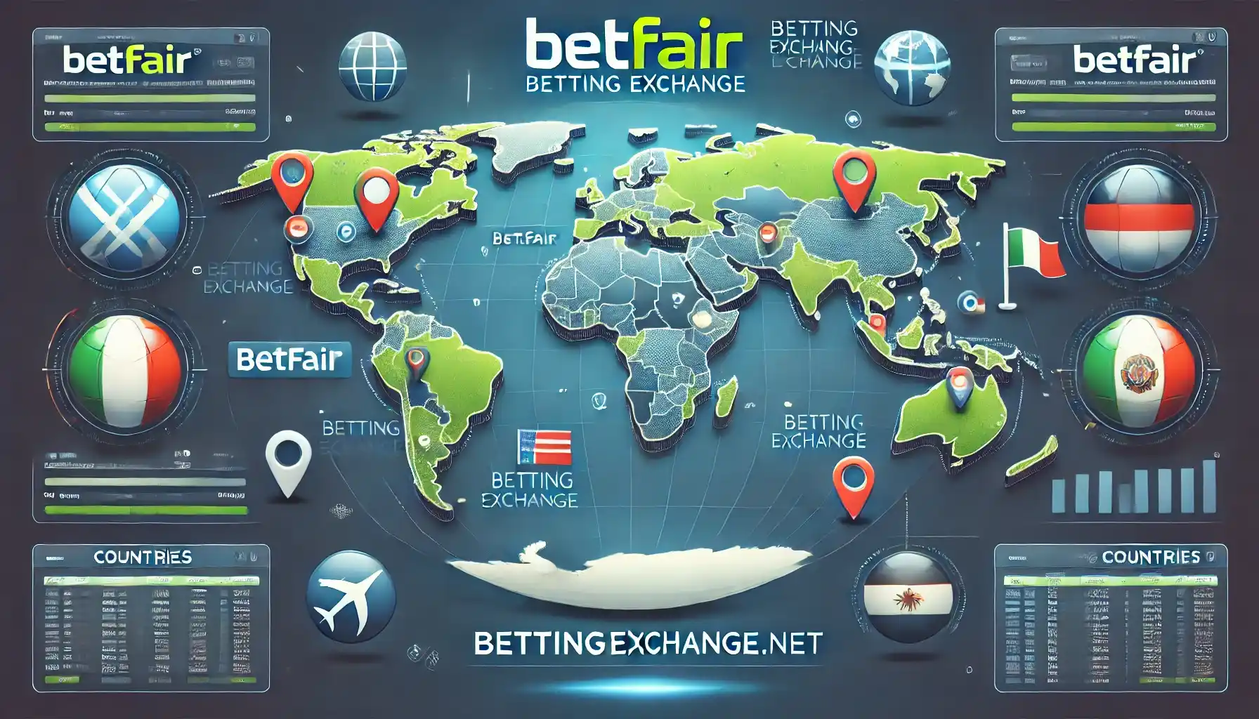 Nazioni dove è possibile aprire un conto con Betfair.com