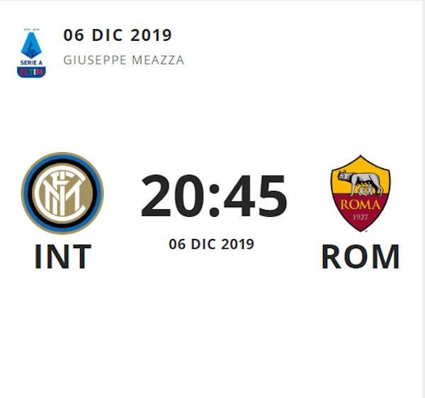 pronostico Inter Roma anticipo serie A venerdi 6 dicembre 2019