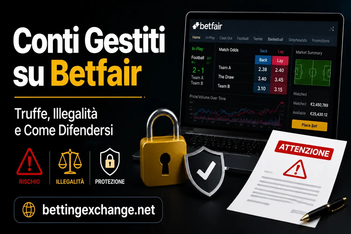 conti gestiti su Betfair nel betting exchange e trading sportivo