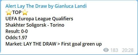 esempio alert lay the draw by gianluca landi