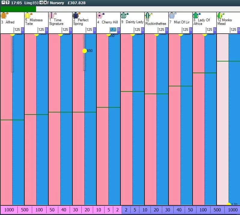 Inplay interface horse
