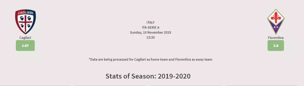 Analisi pre match Cagliari Fiorentina 10 novembre 2019