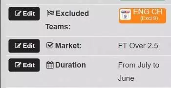 Excluded Teams un opzione di System Hunter di Betpractice