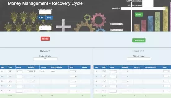 Presentazione video applicazione Money Management Recovery cycle