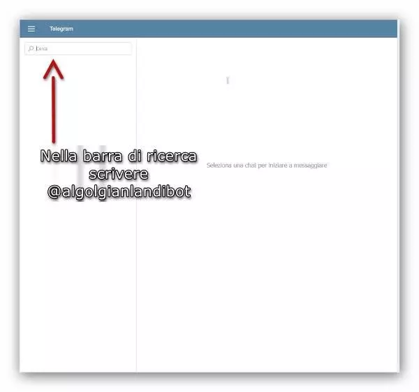 barra ricerca telegram guida alert goal gl