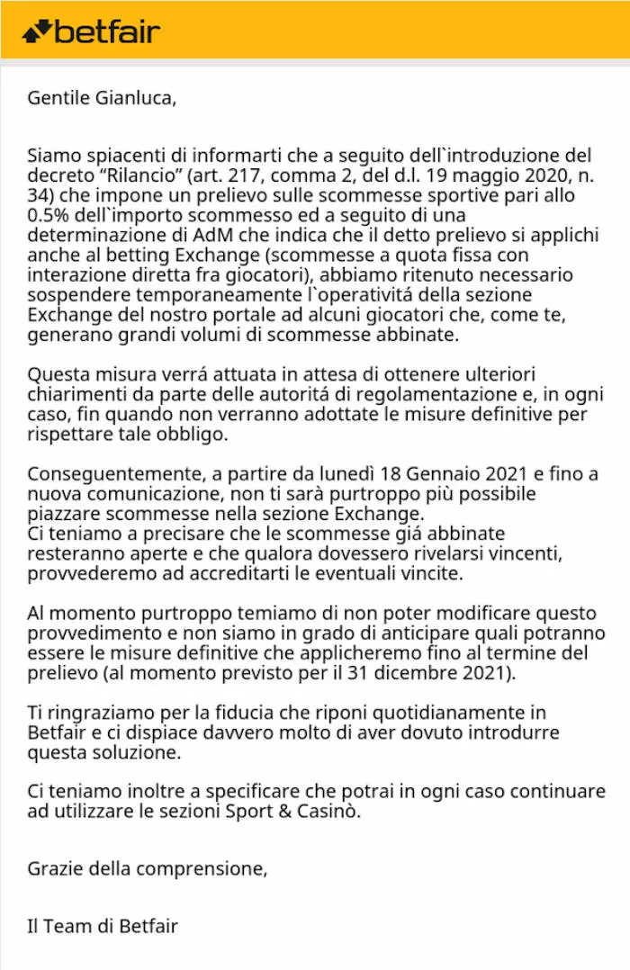 email betfair clienti sospensione conti email betfair clienti sospensione conti