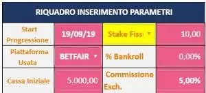 inserimento parametri landi save