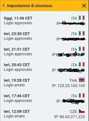 tentativo di accesso conti betfair per rubare i soldi. Procedure di sicurezza