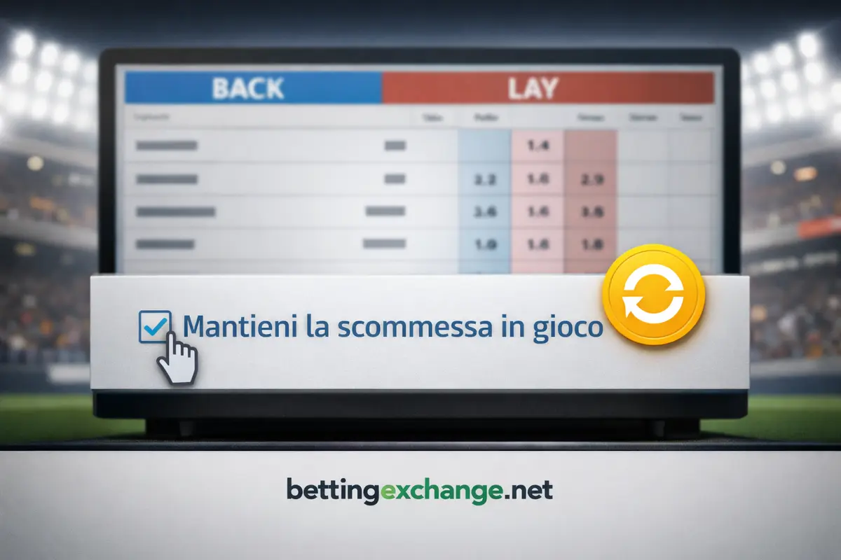 Bet persistence o mantieni scommessa in gioco nel betting exchange