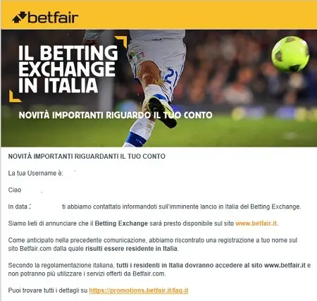 Novità importanti riguardo conti betfair.com